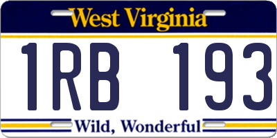WV license plate 1RB193