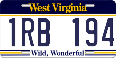 WV license plate 1RB194