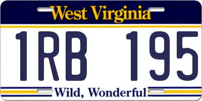 WV license plate 1RB195