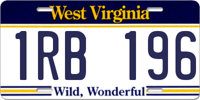 WV license plate 1RB196