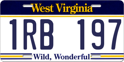 WV license plate 1RB197