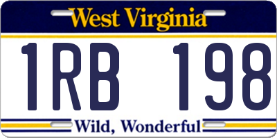 WV license plate 1RB198
