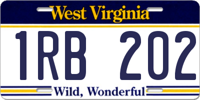 WV license plate 1RB202