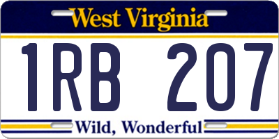 WV license plate 1RB207