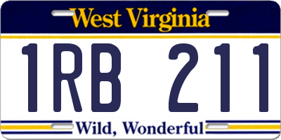 WV license plate 1RB211