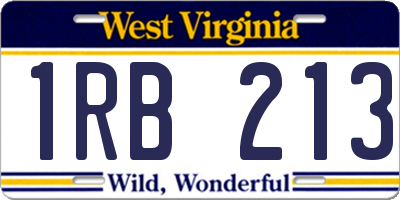 WV license plate 1RB213
