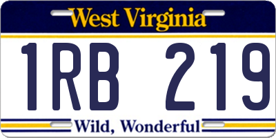 WV license plate 1RB219