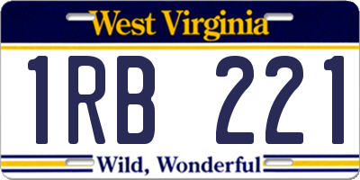 WV license plate 1RB221