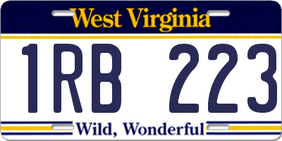 WV license plate 1RB223