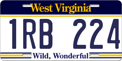 WV license plate 1RB224