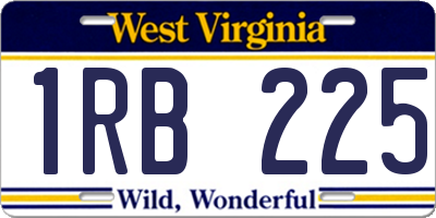 WV license plate 1RB225