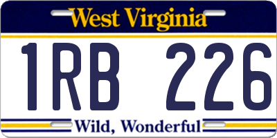 WV license plate 1RB226