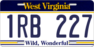 WV license plate 1RB227