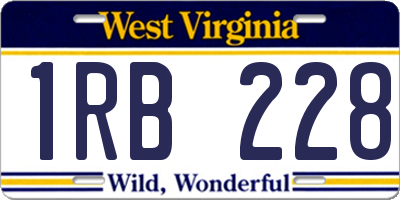 WV license plate 1RB228