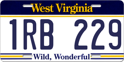 WV license plate 1RB229