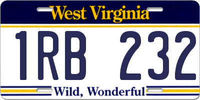 WV license plate 1RB232