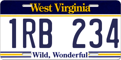 WV license plate 1RB234