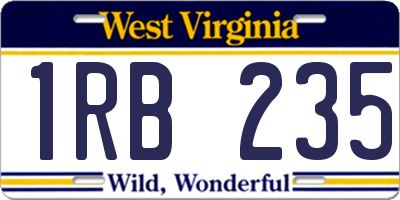 WV license plate 1RB235