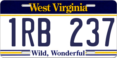 WV license plate 1RB237