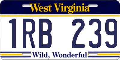 WV license plate 1RB239