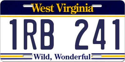 WV license plate 1RB241