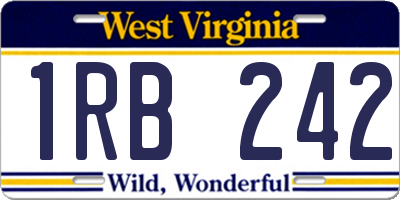 WV license plate 1RB242