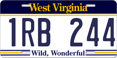 WV license plate 1RB244