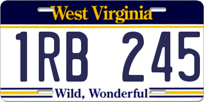 WV license plate 1RB245