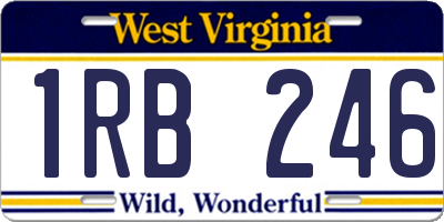 WV license plate 1RB246