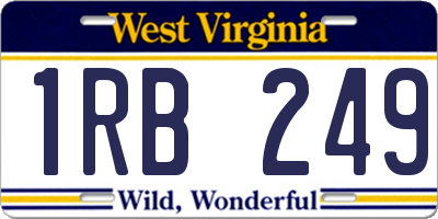 WV license plate 1RB249