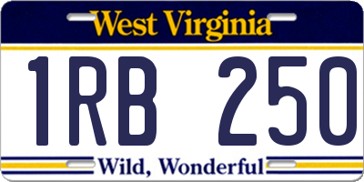 WV license plate 1RB250