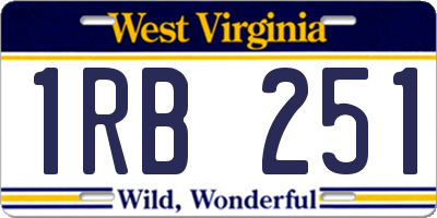 WV license plate 1RB251