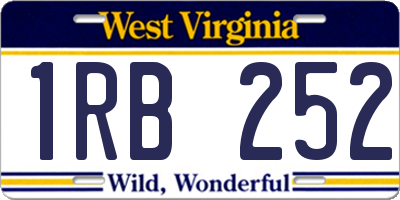 WV license plate 1RB252