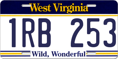 WV license plate 1RB253