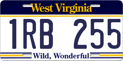 WV license plate 1RB255