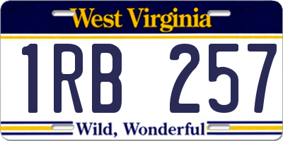 WV license plate 1RB257