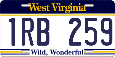 WV license plate 1RB259