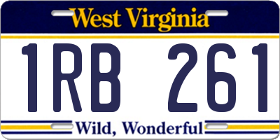 WV license plate 1RB261