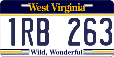 WV license plate 1RB263