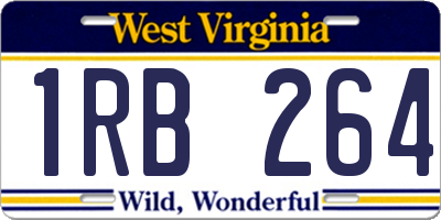 WV license plate 1RB264