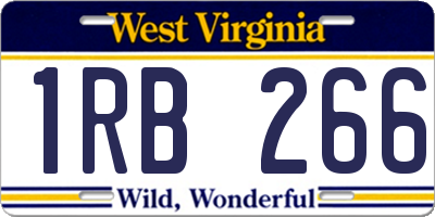 WV license plate 1RB266
