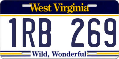 WV license plate 1RB269