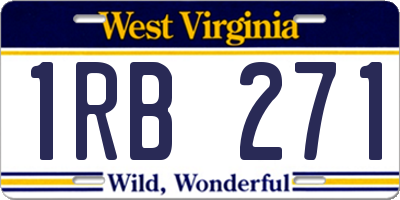 WV license plate 1RB271