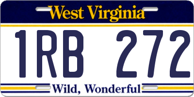 WV license plate 1RB272