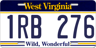 WV license plate 1RB276