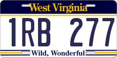 WV license plate 1RB277