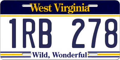 WV license plate 1RB278