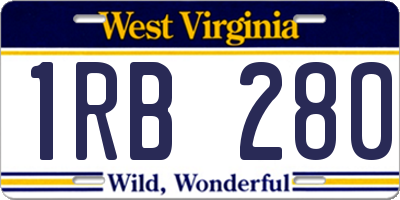 WV license plate 1RB280