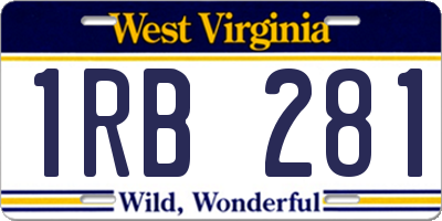 WV license plate 1RB281