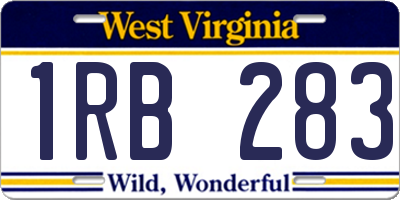 WV license plate 1RB283